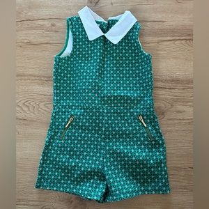 Janie and Jack green romper girls size 4